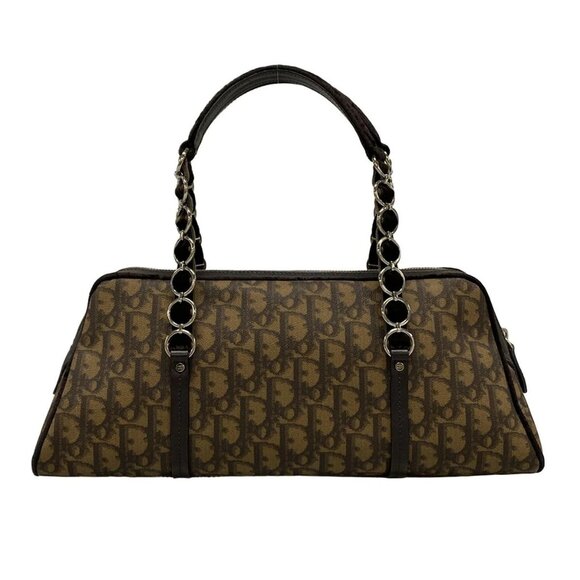 Auth DIOR/ChristianDior Trotter,Romantic CPF44864 Dark Brown Brown PVC Leather - Picture 2 of 16